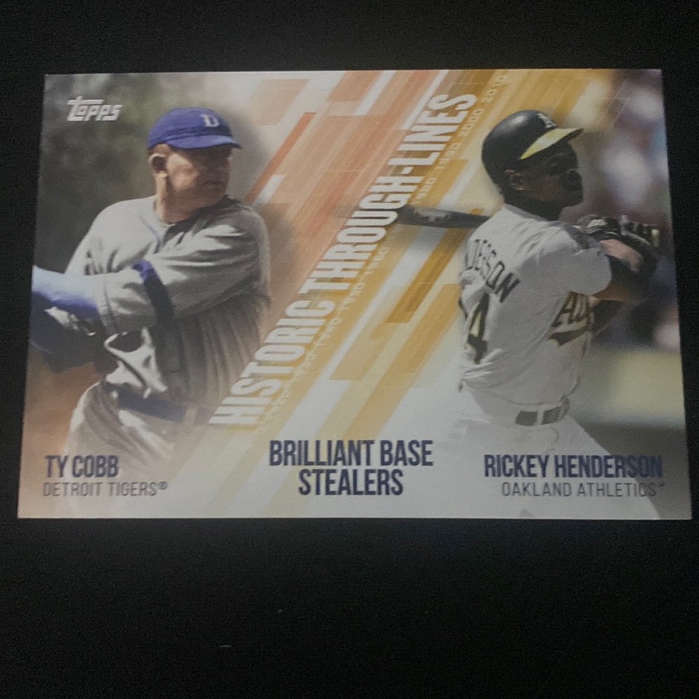 Ty Cobb & Ricky Henderson- 2019 Topps brilliant base stealers